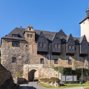 Vorburg der Burg Ranis in Thüringen